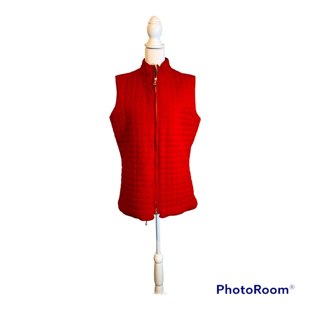KATE HILL CASUAL LADIES RED WAFFLE VEST